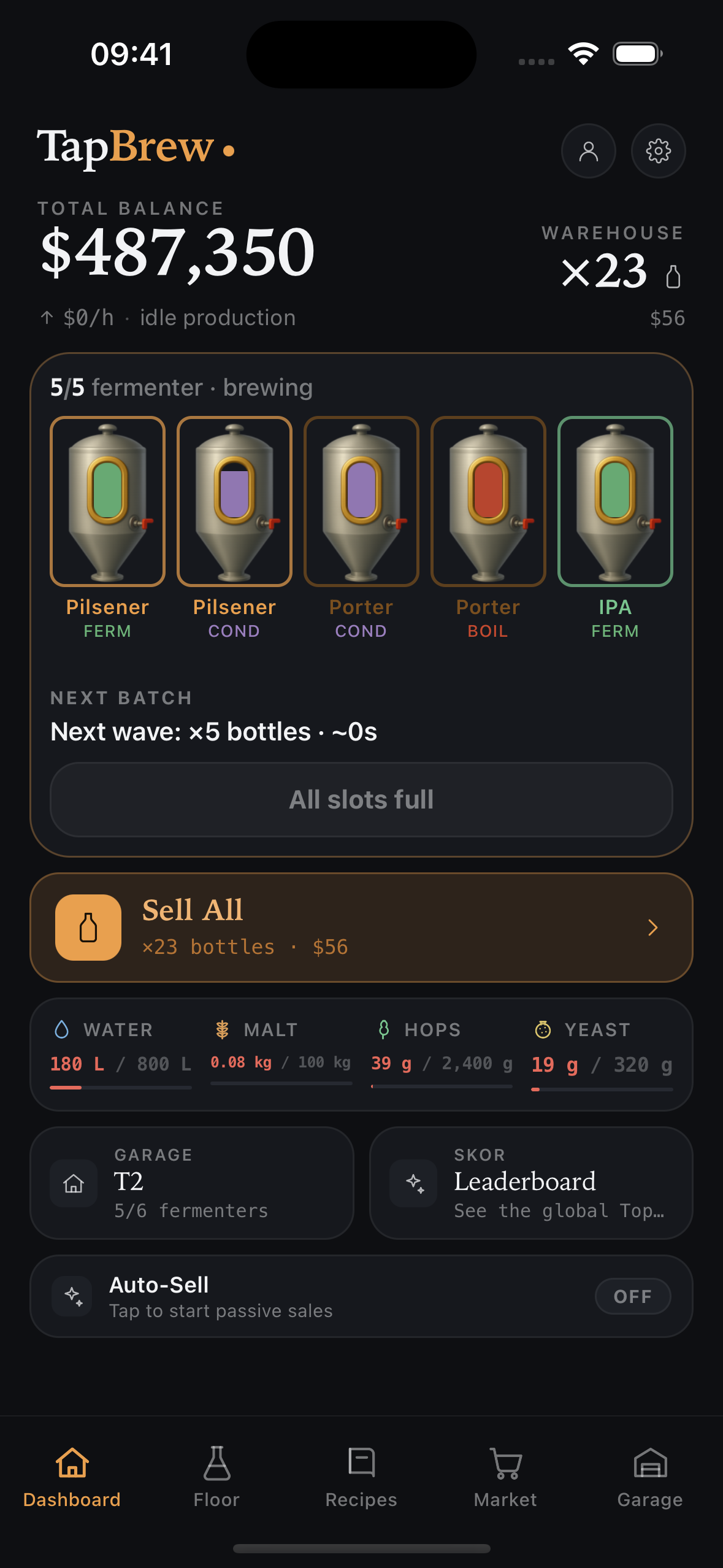 TapBrew dashboard
